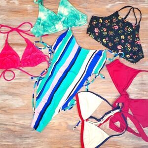 Lot of Bathing Suit Tops and One Piece set in Sizes XSmall to Small Juni…